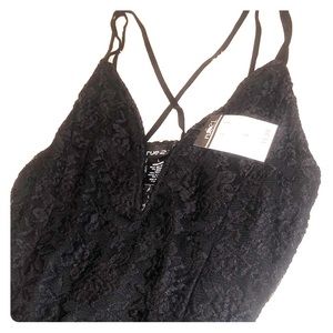 Deep cut Lacey bodysuit